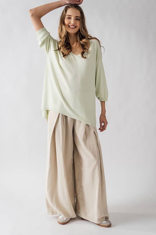 Urban Daizy Relaxed Fit V Neck Three Quarter Sleeve Tunic Top Green Tunic - Women's (UDZ-TP-00030) – alternate view 17