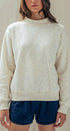 Urban Daizy Mock Neck Drop Shoulder Sweatshirt Ivory Sweatshirt - Women's (UDTP1437-Ivory)