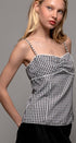 Urban Daizy Gingham Scallop Trim Cropped Tank Black Tank Top - Women's (UDZ-TP-01035) – alternate view 8
