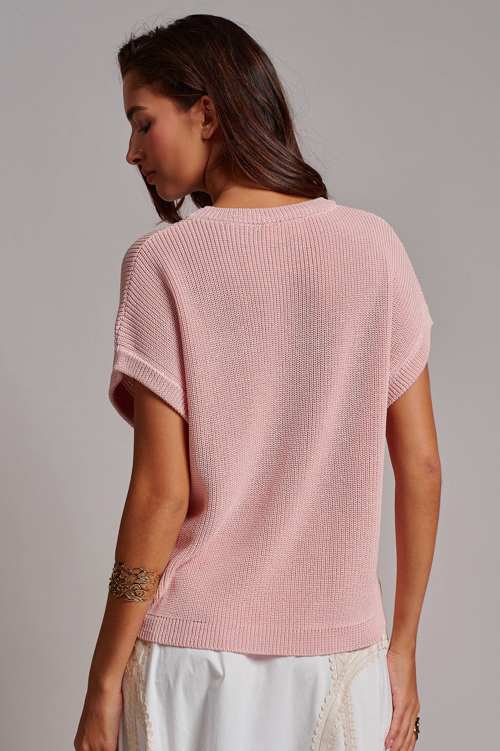 Boxy Fit Viscose Knit Top