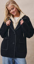 Hooded Wool Blend Oversized Short Coat in BLACK - Women's Coats | Urban Daizy