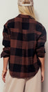 Buffalo Plaid Flannel Shirt Button Up Western Boho Top in BLACK - Women's Shirts & Blouses | Urban Daizy