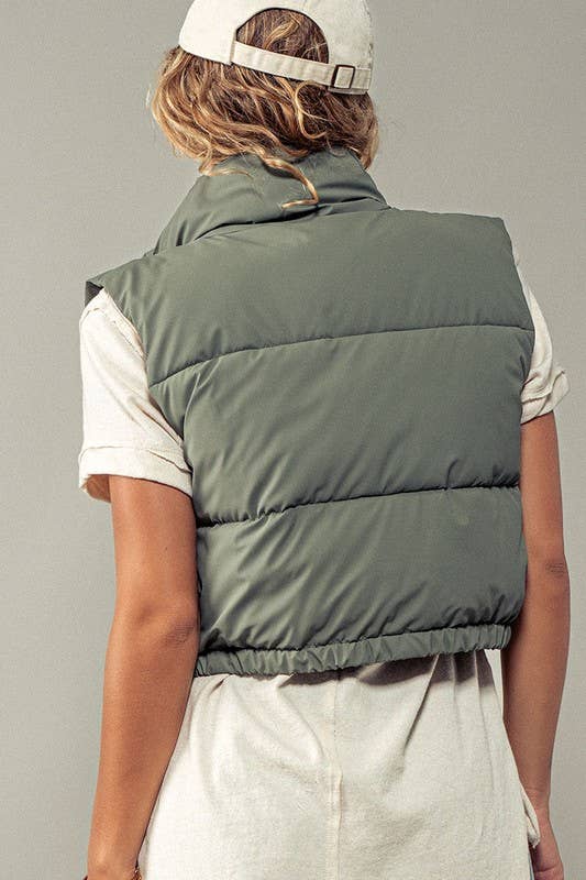 Urban Daizy Essential Puffer Down Vest with Adjustable Hem Black Outerwear Vest - Women's (UDZ-OT-00272) – alternate view 11