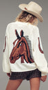 Western Horse Intarsia Cardigan