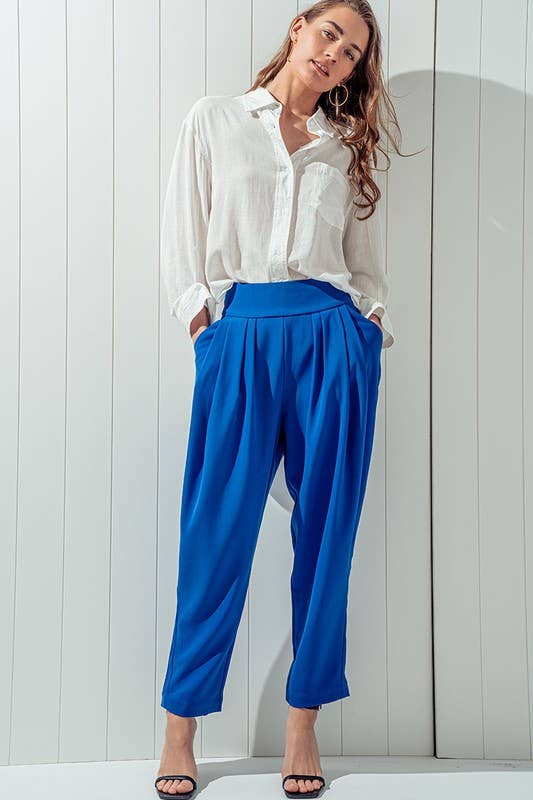 Urban Daizy Elegant High Waist Pleated Wide Leg Spring Pants Green Pants - Women's (UDZ-PT-00043) – alternate view 8