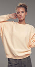 Urban Daizy Oversized Vintage Wash Ribbed Cotton Sweater Charcoal Sweatshirt - Women's (UDZ-KN-00544) – alternate view 4