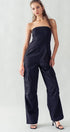 Urban Daizy Strapless Wide Leg Cargo Pocket Artisanal Jumpsuit Moss Jumpsuit - Women's (UDZ-JR-00002) – alternate view 17