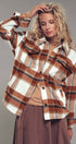 Urban Daizy Plaid Button-Down Jacket Black Shirt Jacket Shacket - Women's (UDZ-OT-00051) – alternate view 4