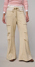 Drawstring Wide Lounge Pants in CREAM - Women's Casual Pants | Urban Daizy
