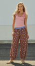 Retro Candy Pop Polka Dot Pants in BROWN BLUE - Women's Pants | Urban Daizy