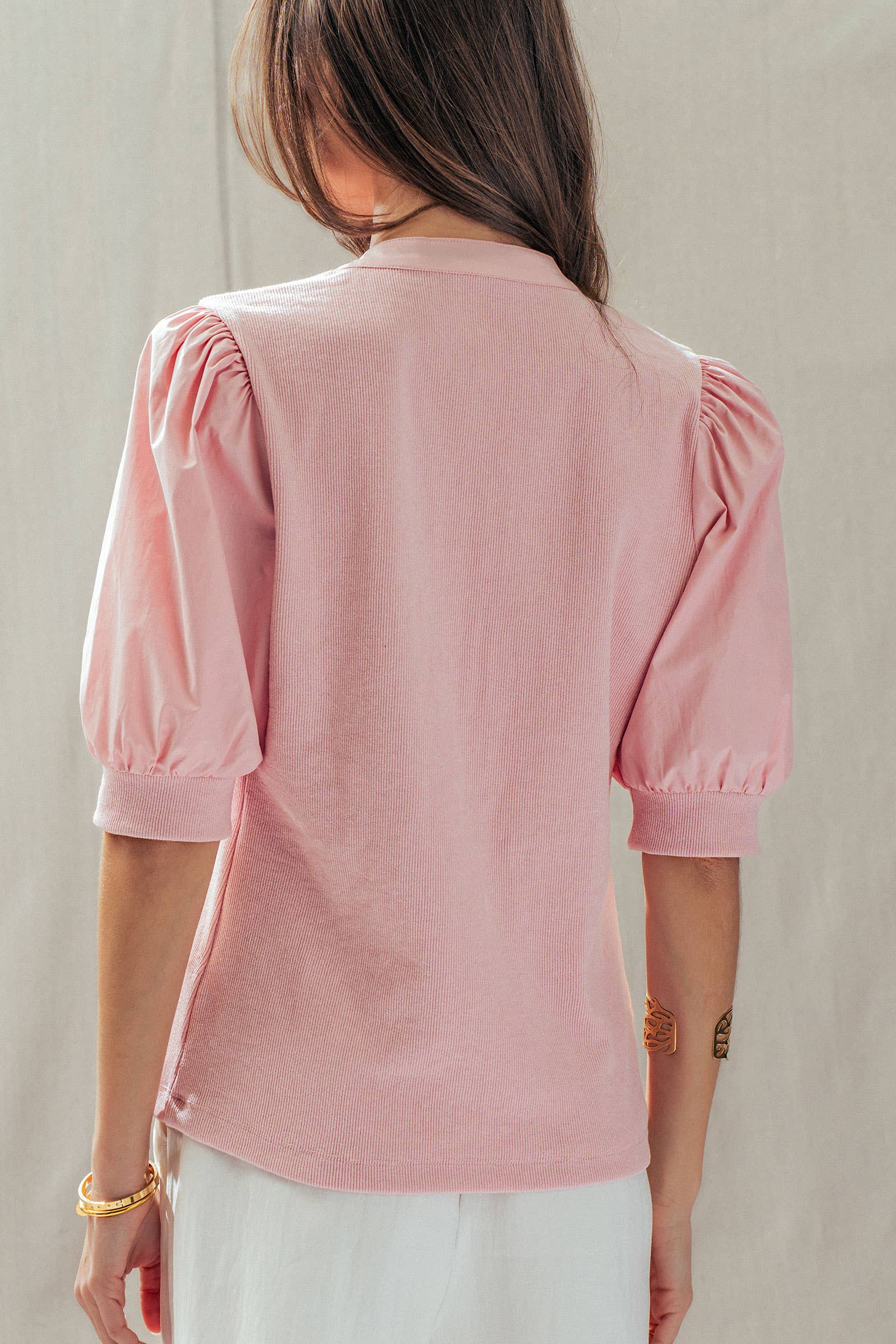 Puff Sleeve Henley Top