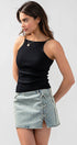 Urban Daizy Ribbed Knit Halter Spaghetti Strap Tank Top Black Tank Top - Women's (UDZ-TP-00490) – alternate view 24