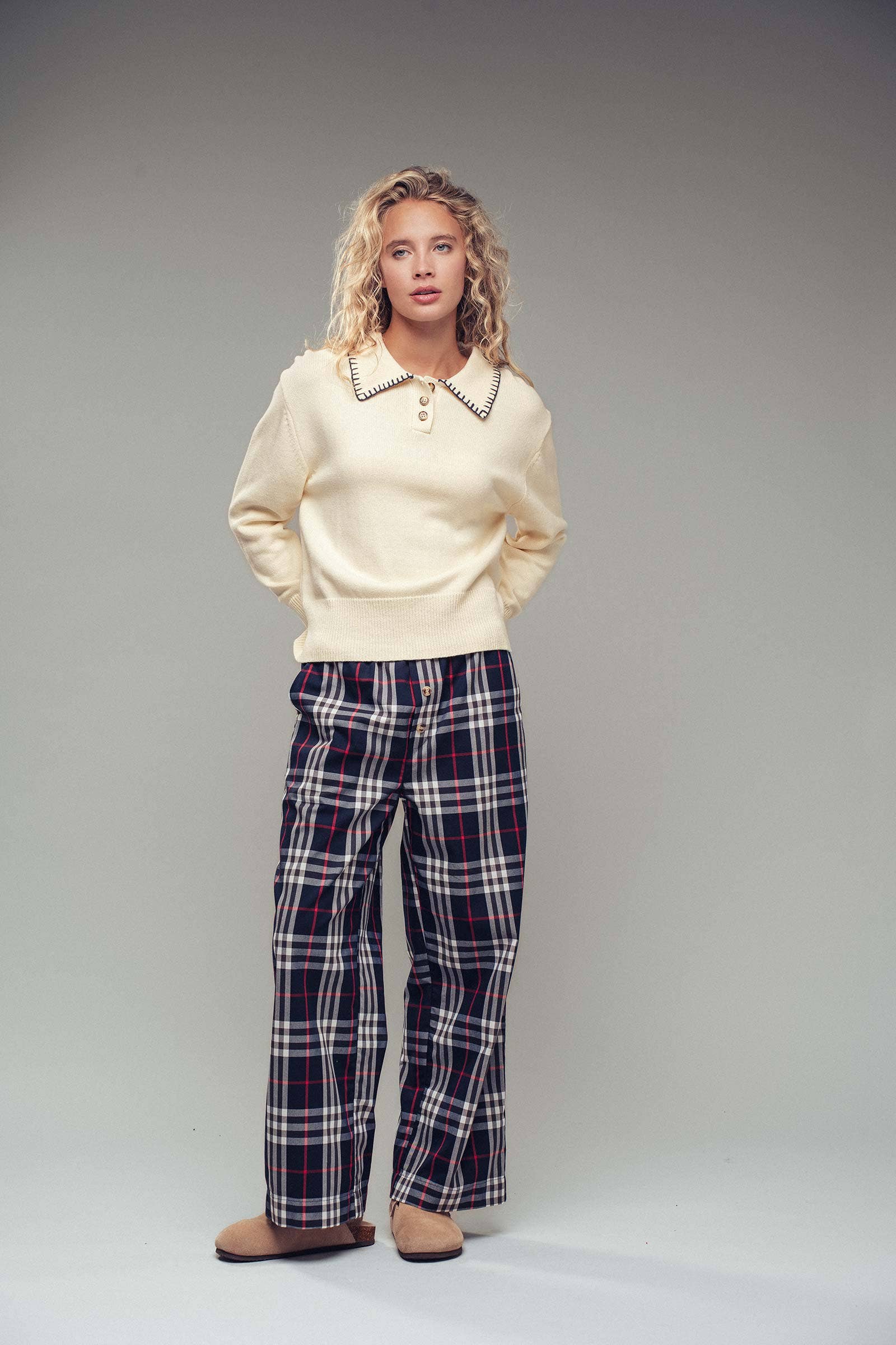Modern Heritage Contrast Polo Knit Sweater
