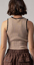 Urban Daizy Scalloped Ribbed Knit Crop Top Khaki Knit Top - Women's (UDZ-TP-00809) – alternate view 5