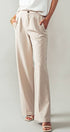 Urban Daizy Contemporary High Waist Pleated Wide Leg Trousers Beige Pants - Women's (UDZ-PT-00272) – alternate view 7