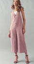 Urban Daizy Textured Button Front Wide Leg Jumpsuit Mauve Jumpsuit - Women's (UDZ-JR-00017) – alternate view 10