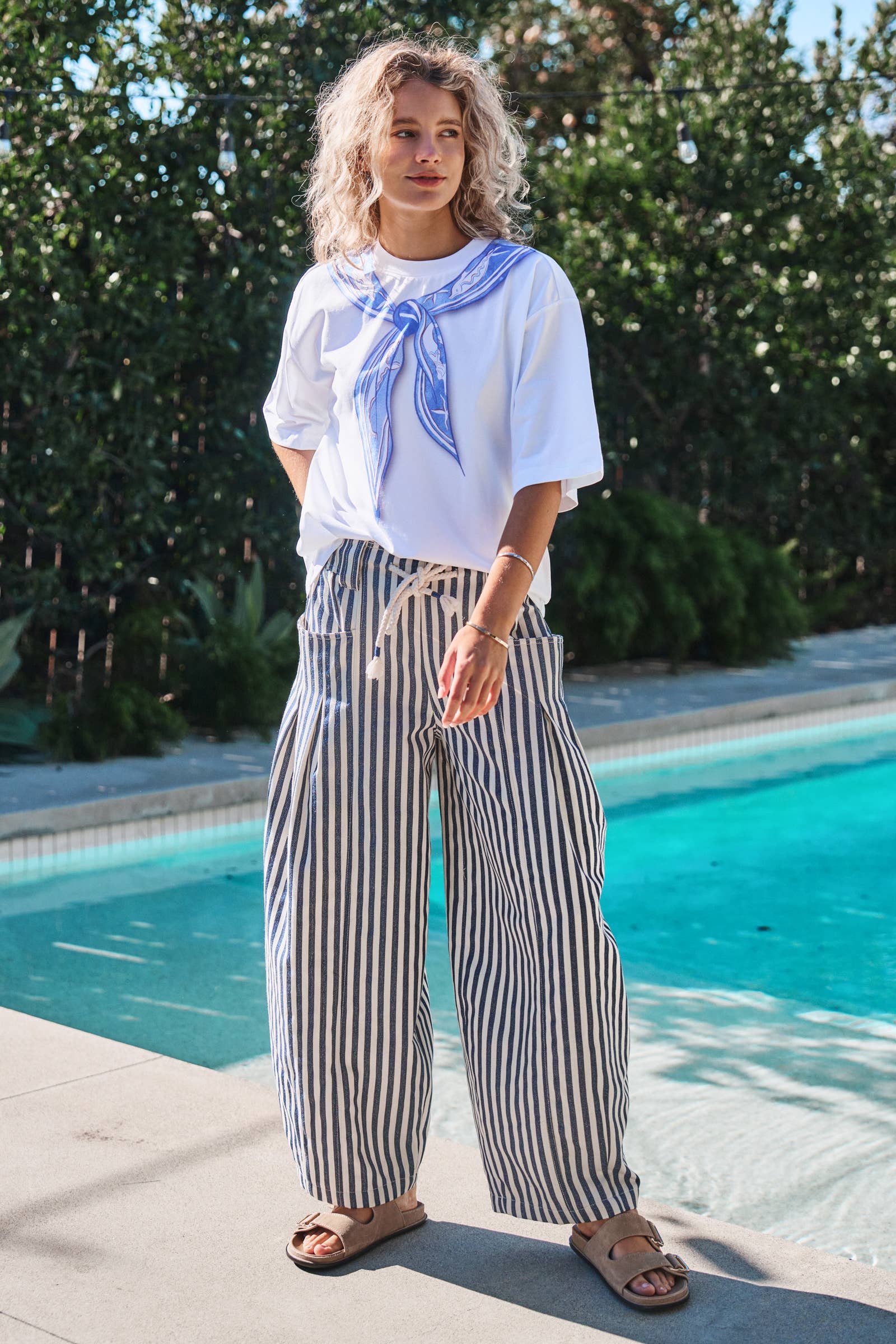 Nautical Stripe Printed Bandana Tee