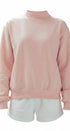 Urban Daizy Mock Neck Drop Shoulder Sweatshirt Ivory Sweatshirt - Women's (UDTP1437-Ivory) – alternate view 23