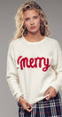 Urban Daizy Merry Embroidered Crewneck Sweater Ivory Knit Sweater - Women's (UDZ-KN-00488) – alternate view 8
