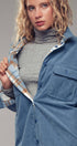 Urban Daizy Plaid Flannel-Lined Corduroy Shacket Taupe Shirt Jacket/Shacket - Women's (UDZ-KN-00150) – alternate view 27