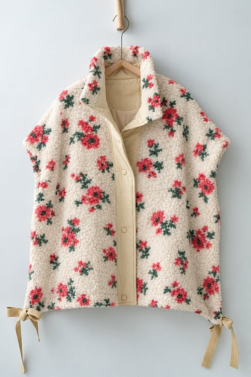 Painted Garden Fuzzy Vest in PRINT - Women's Vests | Urban Daizy