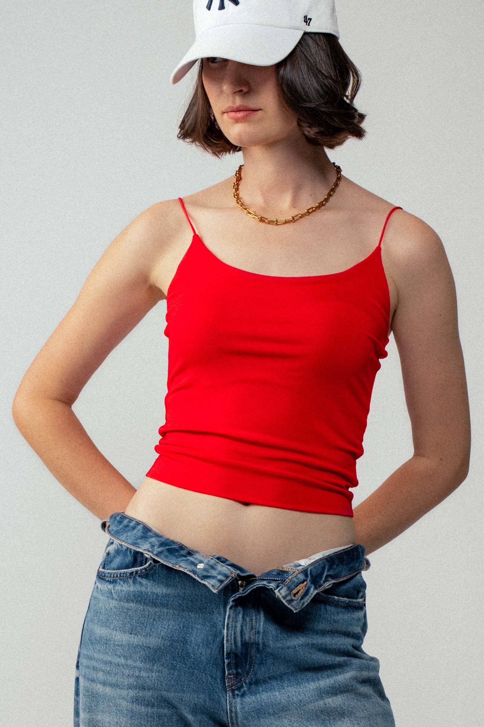 Urban Daizy Essential Double Layer Fitted Camisole Red Camisole - Women's (UDZ-TP-00002) – alternate view 5