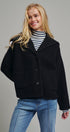 Hooded Button-Front Wool Blend Short Jacket in BLACK - Women's Jackets & Blazers | Urban Daizy