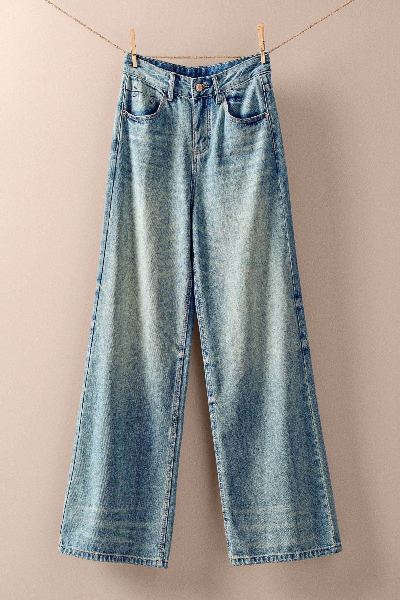 Urban Daizy Vintage Wash High Waist Straight Leg Jeans Denim Jeans - Women's (UDZ-PT-00468)