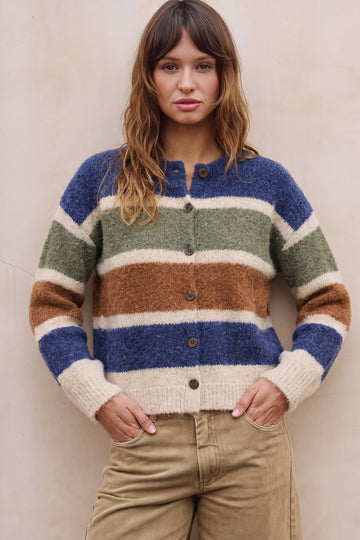 Hearthside Stripe Boucle Cardigan