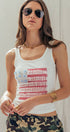 Urban Daizy Gingham & Lace American Flag Patch Ribbed Tank White Tank Top - Women's (UDTP1415) – alternate view 9