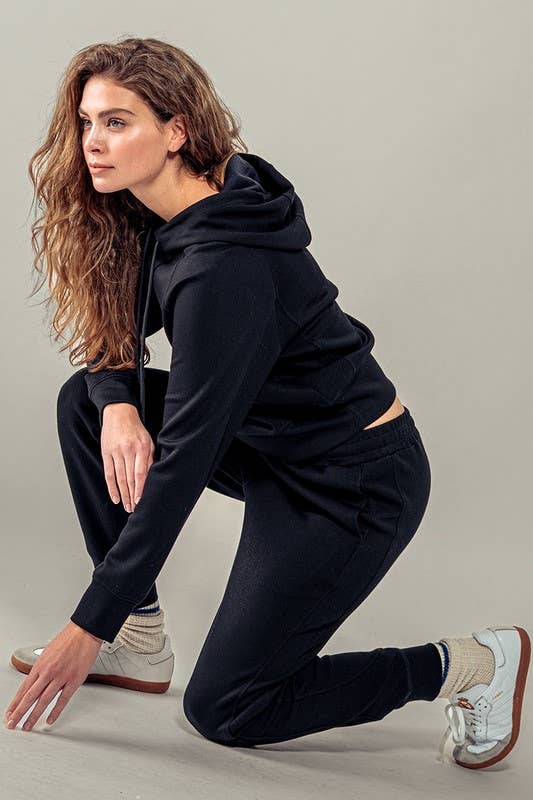 High-Rise Elastic Waistband Jogger Pants