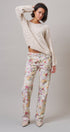 Floral Print Straight Leg Casual Pants in IVORY MULTI - Women's Casual Pants | Urban Daizy