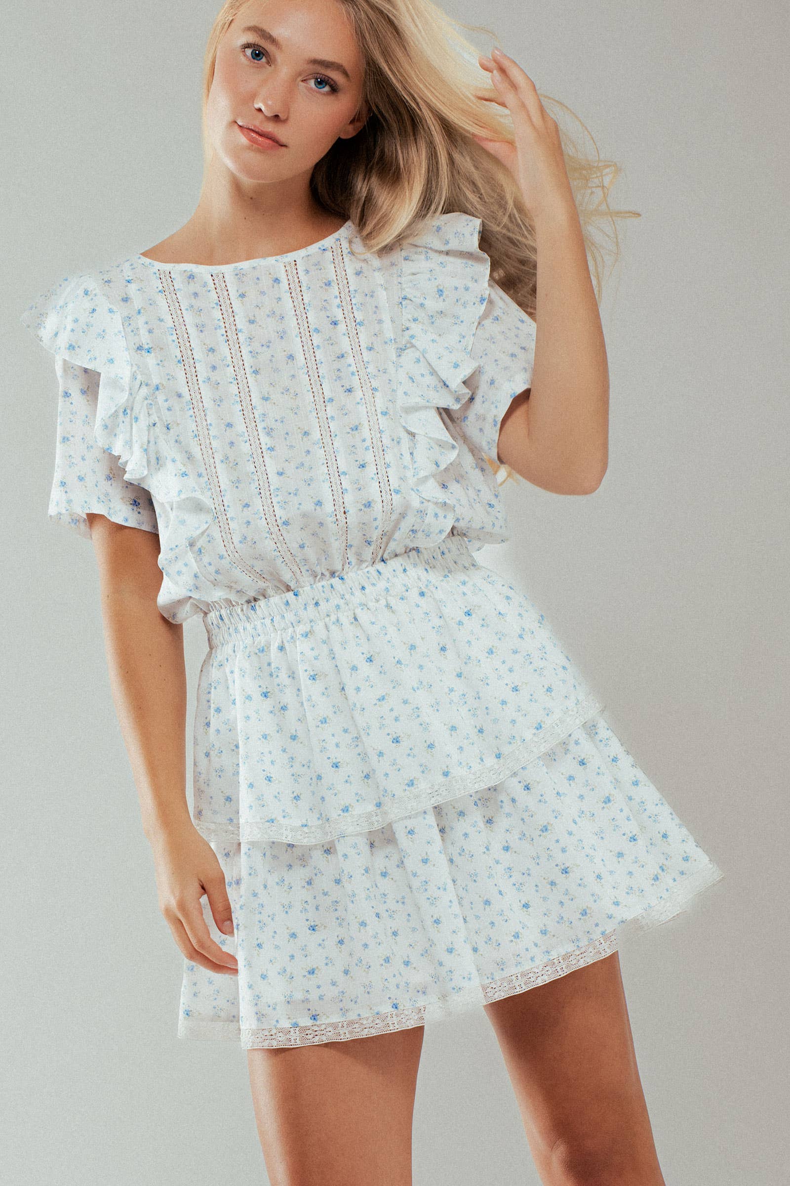 Floral Tiered Ruffle Mini Dress