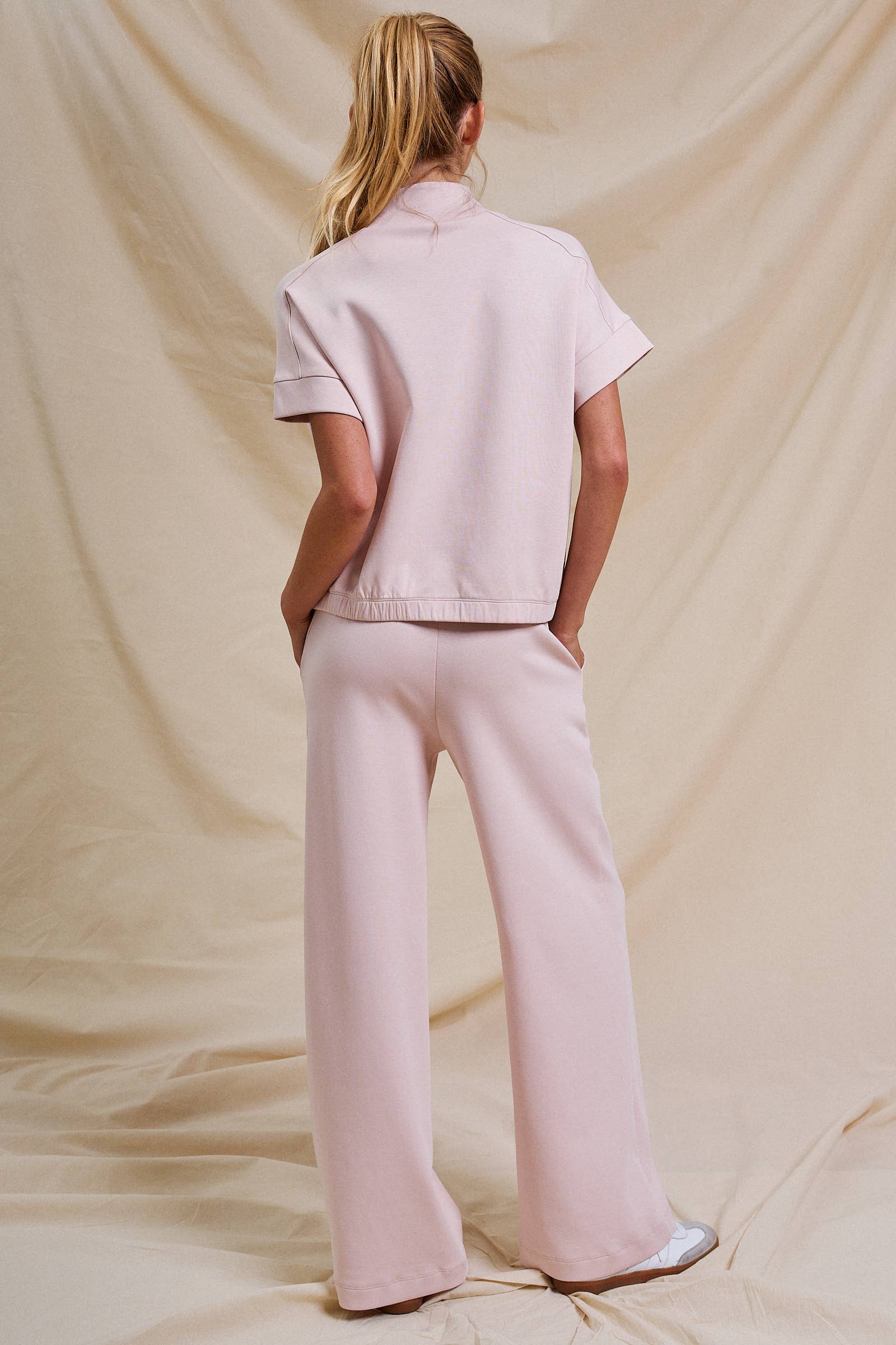 Half-Zip Short Sleeve Pullover Top