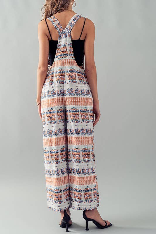 Urban Daizy Boho Pineapple Print Wide Leg Summer Jumpsuit Ivory Jumpsuit - Women's (UDZ-JR-00018) – alternate view 5