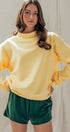 Urban Daizy Mock Neck Drop Shoulder Sweatshirt Ivory Sweatshirt - Women's (UDTP1437-Ivory) – alternate view 3