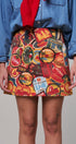 Travel Patch Print Mini Skirt in Italian Summer Vacation in MULTI - Women's Mini Skirts | Urban Daizy