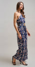 Urban Daizy Geometric Print Halter Belted Wide Leg Jumpsuit Blush Jumpsuit - Women's (TNJU0181-Blush) – alternate view 5
