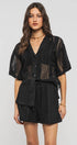Urban Daizy Open Knit Button-Down Oversized Shirt Black Button Down Shirt - Women's (UDZ-TP-00111) – alternate view 14