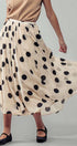 Urban Daizy Polka Dot Elastic Waist Midi Skirt Cream Skirt - Women's (UDZ-SK-00099)
