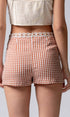 Urban Daizy Gingham Scallop Trim Shorts Brown Shorts - Women's (UDZ-PT-00474) – alternate view 9