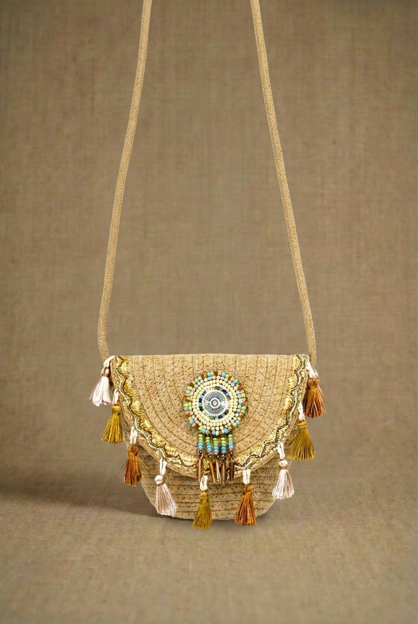 Dreamcatcher Tassel Crossbody in TAN - Women's Crossbody Bags | Urban Daizy
