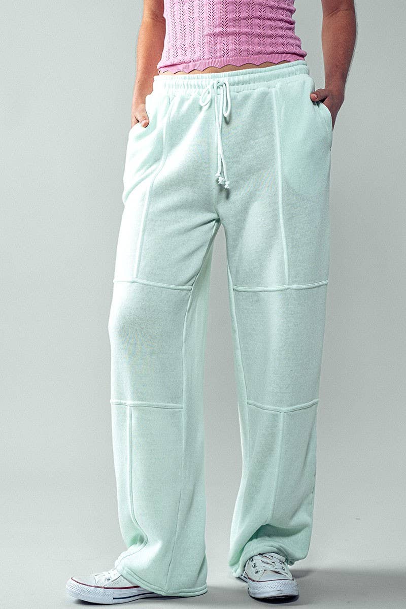 Urban Daizy Mineral Wash Drawstring Elastic Cuff Casual Joggers Mint Lounge Sweatpants Joggers - Women's (UDZ-PT-00153) –…