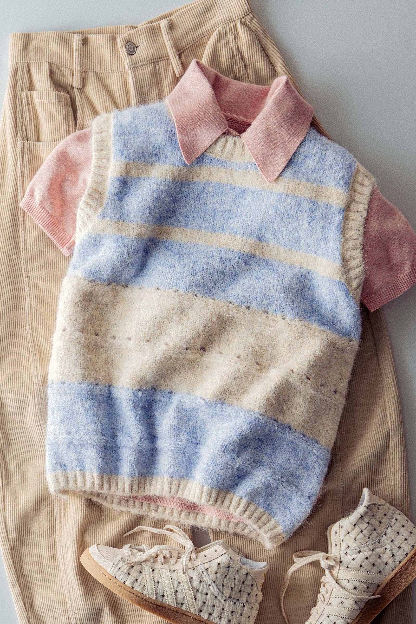 Striped Boho Knit Sweater Vest
