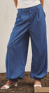 Urban Daizy Soft Chambray Wide Leg Barrel Pants Blue Pants - Women's (TNPT0819-Blue)