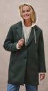 Scuba Topcoat with Detachable Hoodie in OLIVE - Women's Coats | Urban Daizy