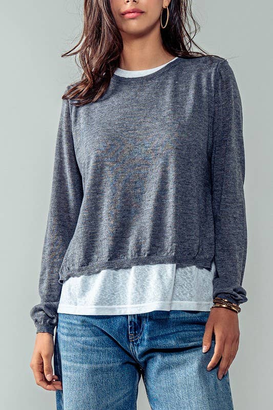 Urban Daizy Elegant Crew Neck Long Sleeve Relaxed Fit Casual Sweater Top Mocha Knit Top - Women's (UDZ-TP-00367) –…