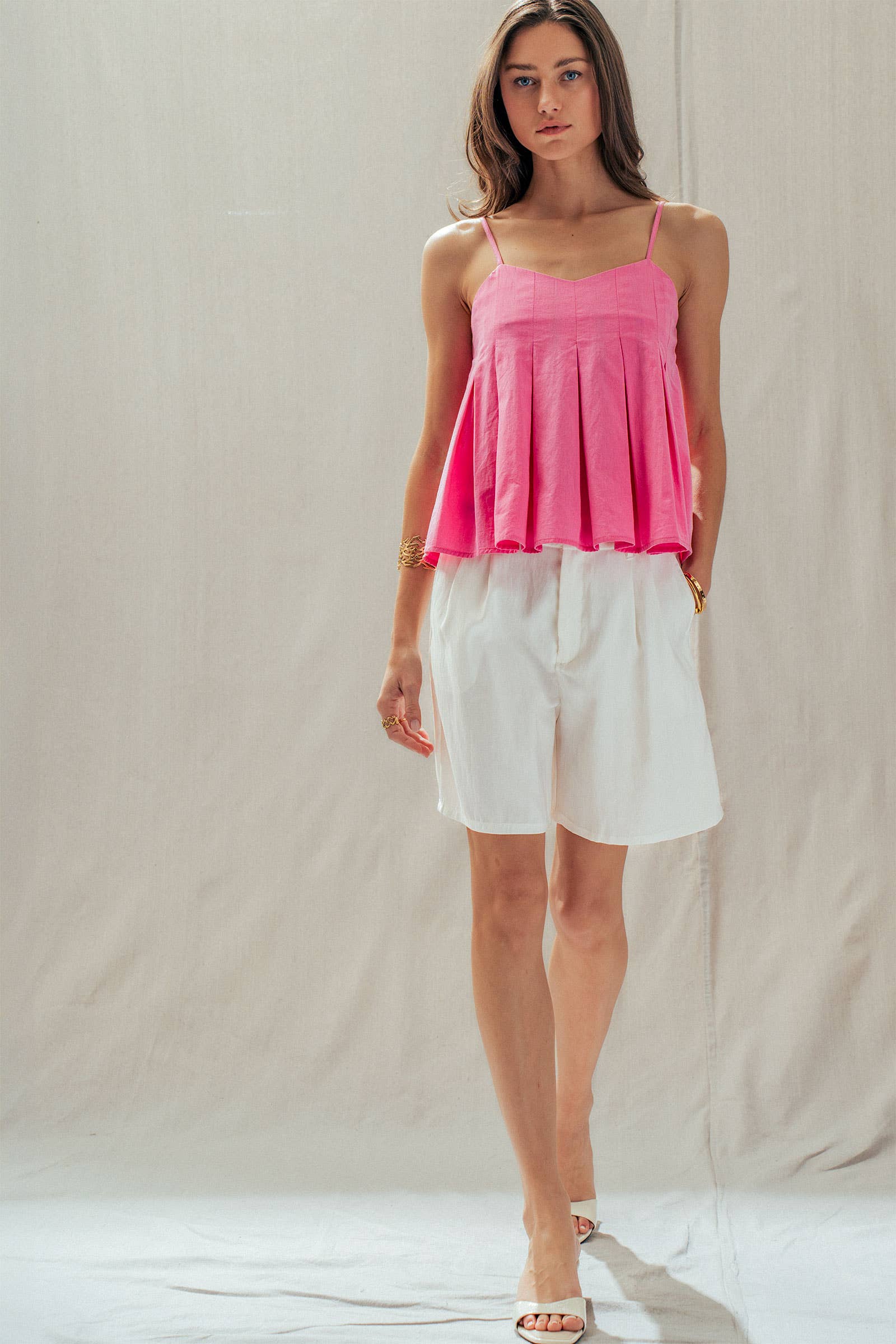 Seashell Print Empire Waist Cami Top