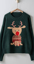 Urban Daizy Rudolph Reindeer Knit Crewneck Sweater Grey Knit Sweater - Women's (UDZ-KN-00538) – alternate view 5