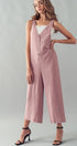 Urban Daizy Textured Button Front Wide Leg Jumpsuit Mauve Jumpsuit - Women's (UDZ-JR-00017) – alternate view 11